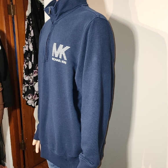 Michael Kors Men's Zip-Up Sweater in Navy - Picture 5 of 10